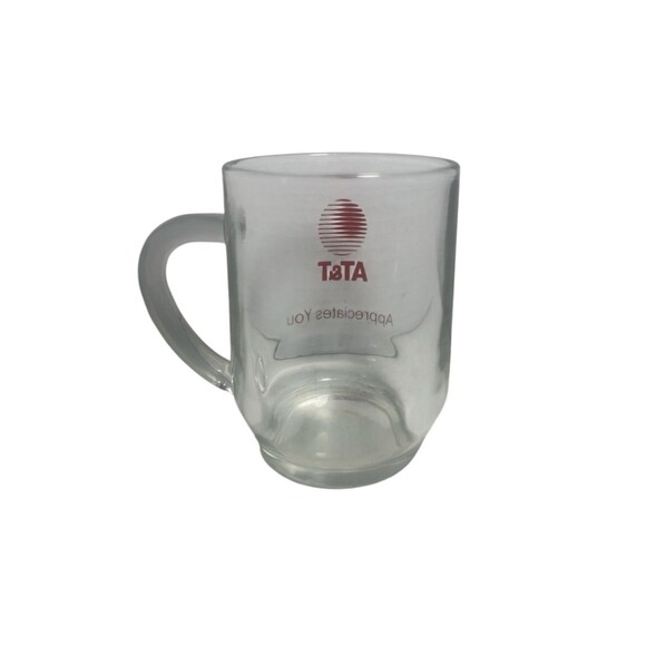 AT&T Appreciates You Coffee Mug With Logo Clear Glass w/Red Made In USA - Picture 11 of 11